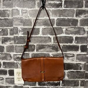 LIEBESKIND Berlin Aliya Vachetta Leather Envelope Clutch cognac brown purse